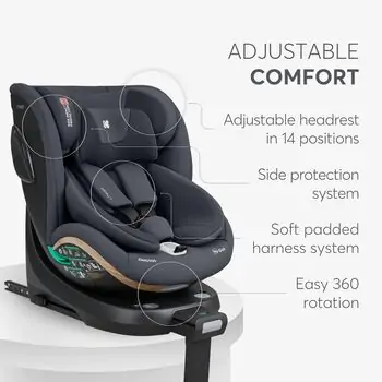 KikkaBoo i-Twist i-Size 2026 Grey - მანქანის სავარძელი (ქარსითი), 8 image