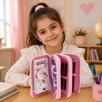 Girabrilla Puffer pencil case 3 stages - საბავშვო ფანქრების ქეისი, 2 image