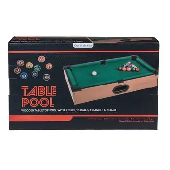 Wooden Tabletop Pool With 2 Cues - სათამაშო ხის ბილიარდი, 3 image
