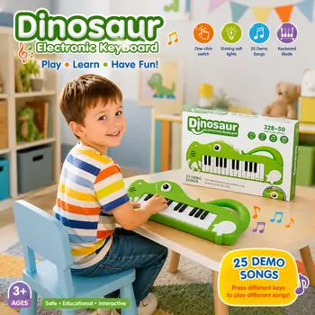 Musical Keyboard Instrument With 25-Key And Microphone - სათამაშო პიანინო 25 კლავიშით და მიკროფონით