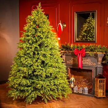 Christmas Tree With Lights  - საახალწლო ნაძვის ხე შერეული სილიკონის წიწვებით და განათებით 240 CM (OT2335)