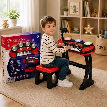 Musical Piano With Light And Microphone - სათამაშო პიანინო მიკროფონით და განათებით
