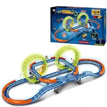 Glow Auto Track With Two Loops - სათამაშო ავტოტრასა ორი მარყუჟით