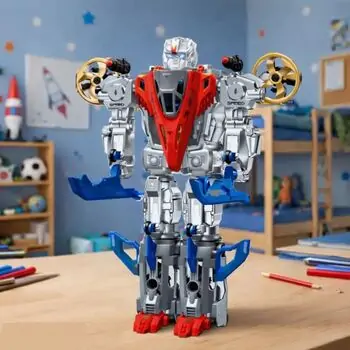 Rocket Transformer Robot With Light - სათამაშო ტრანსფორმერი რობოტი, 7 image