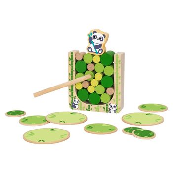 Hi Pando Wooden Panda Timber Tumble Game - ხის განსავითარებელი სათამაშო
