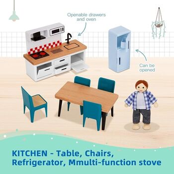 Wooden Dollhouse Accessories and Furniture - ხის სათამაშო სახლის აქსესუარები და ავეჯი, 3 image