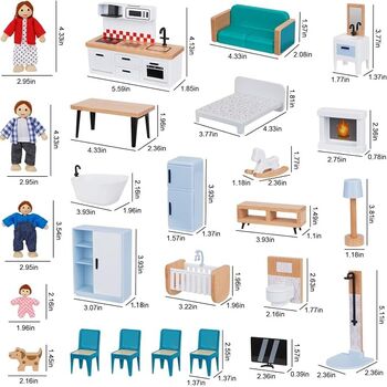 Wooden Dollhouse Accessories and Furniture - ხის სათამაშო სახლის აქსესუარები და ავეჯი, 2 image