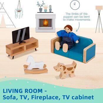 Wooden Dollhouse Accessories and Furniture - ხის სათამაშო სახლის აქსესუარები და ავეჯი, 4 image