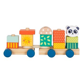 Tooky Toys Wooden Stacking Train - ხის განსავითარებელი სათამაშო მატარებელი