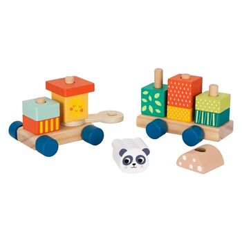 Tooky Toys Wooden Stacking Train - ხის განსავითარებელი სათამაშო მატარებელი, 2 image