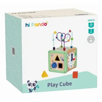 Hi Pando 5-in-1 Educational Creative Wooden Activity Cube - ხის განსავითარებელი სათამაშო, 7 image
