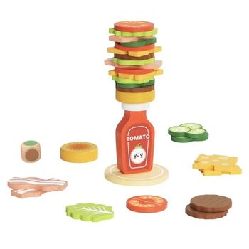 Wooden Hamburger Balance Game - ხის სათამაშო ჰამბურგერის ბალანსი