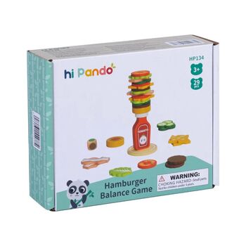 Wooden Hamburger Balance Game - ხის სათამაშო ჰამბურგერის ბალანსი, 2 image