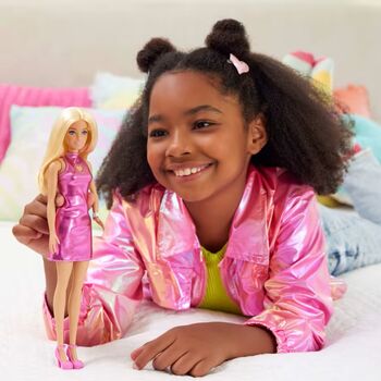Barbie Doll Fashionista in Metallic Pink Minidress - ბარბის თოჯინა, 2 image