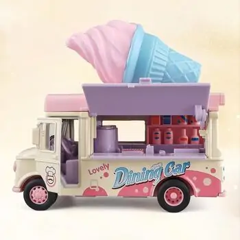 Ice Cream Pull Back Truck - სათამაშო მექანიკური მანქანა, 4 image