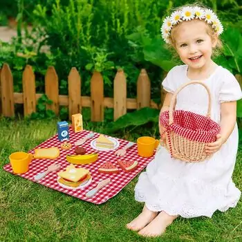 Tooky Toy Picnic Basket Pretend Play Set - განსავითარებელი სათამაშო პიკნიკის ნაკრები