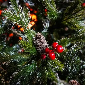 Christmas Tree With Mixed Silicone Needle, Pine Cones And Berries PE+PVC 210 CM - ნაძვის ხე შერეული სილიკონის წიწვებით, გირჩით და კენკრით, 10 image