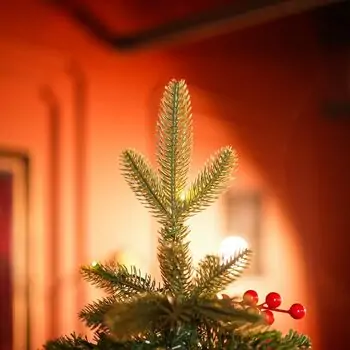 Christmas Tree With Mixed Silicone Needles, Lights, Pine Cones And Berries PE+PVC 210 CM  - ნაძვის ხე შერეული სილიკონის წიწვებით განათებით,გირჩით და კენკრით, 11 image