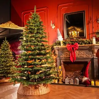 Christmas Tree With Mixed Silicone Needles And Lights PE+PVC 210 CM  - ნაძვის ხე შერეული სილიკონის წიწვებით და ანათებით