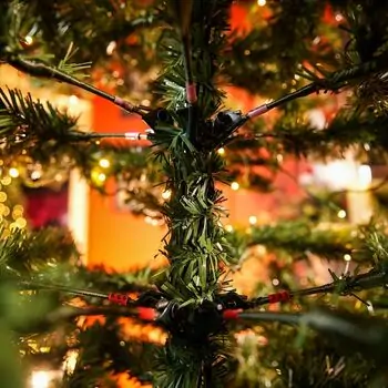 Christmas Tree With Mixed Silicone Needles And Lights PE+PVC 210 CM  - ნაძვის ხე შერეული სილიკონის წიწვებით და ანათებით, 10 image