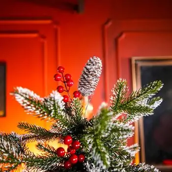 Christmas Tree With Mixed Silicone Needle, Pine Cones And Berries PE+PVC 210 CM - ნაძვის ხე შერეული სილიკონის წიწვებით, გირჩით და კენკრით, 7 image