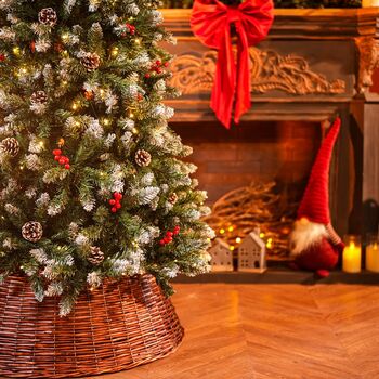 Christmas Tree With Pine Cones, Berries And Lights 210 CM - ნაძვის ხე გირჩით, კენკრით და განათებით, 5 image