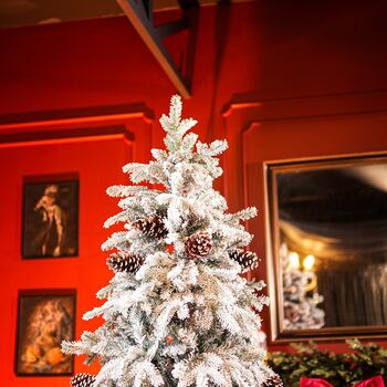 Snow-Covered Christmas Tree With Pine Cones საახალწლო ნაძვის ხე დათოვლილი ტოტებით და გირჩით 210 სმ (OT2083), 3 image