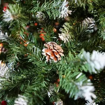 Winter Bloom Christmas Tree  210 CM With Snow-Covered Branches, Pine Cones And Berries - ნაძვის ხე დათოვლილი ბოლოებით, გირჩით და კენკრით, 6 image
