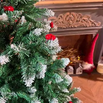 Christmas Tree With Berries საახალწლო ნაძვის ხე დათოვლილი ბოლოებით და კენკრით 180 სმ (OT2074), 7 image