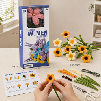 Daisy branch Hand Woven Flowers - შევქმნათ ყვავილები
