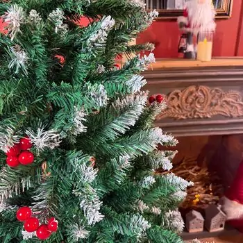 Christmas Tree With Berries საახალწლო ნაძვის ხე დათოვლილი ბოლოებით და კენკრით 180 სმ (OT2074), 6 image