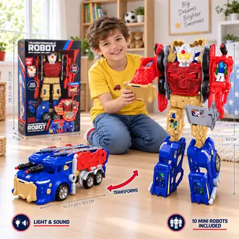 Transformer Robot Truck With Light - სათამაშო ტრანსფორმერი რობოტი