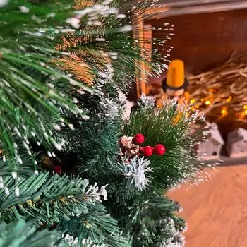 Merrywood Christmas Tree 180 CM With Pine Cones And Berries ნაძვის ხე დათოვლილი ბოლოებით გირჩით და კენკრით (OT024), 9 image