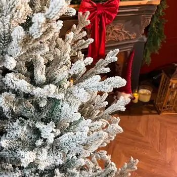 Snow-Covered Christmas Tree PE+PVC 210 CM - დათოვლილი ნაძვის ხე შერეული სილიკონის წიწვებით, 6 image