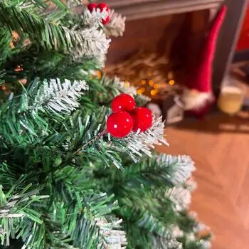 Christmas Tree With Berries საახალწლო ნაძვის ხე დათოვლილი ბოლოებით და კენკრით 180 სმ (OT2074), 10 image
