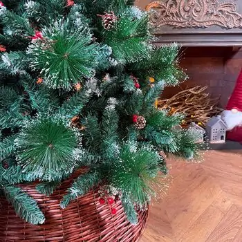 Merrywood Christmas Tree 180 CM With Pine Cones And Berries ნაძვის ხე დათოვლილი ბოლოებით გირჩით და კენკრით (OT024), 5 image