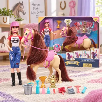 Horse Rider Doll Set - სათამაშო თოჯინა ცხენით და აქსესუარებით