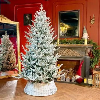 Snow-Covered Christmas Tree PE+PVC 210 CM - დათოვლილი ნაძვის ხე შერეული სილიკონის წიწვებით