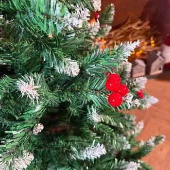 Christmas Tree With Berries საახალწლო ნაძვის ხე დათოვლილი ბოლოებით და კენკრით 180 სმ (OT2074), 13 image