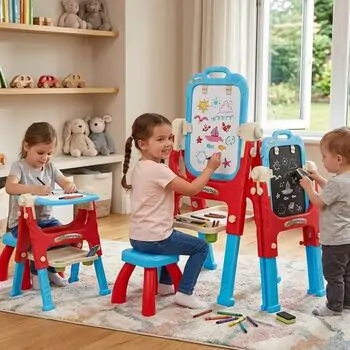 Double Sided Drawing And Learning Board - საბავშვო ორმხრივი სახატავი დაფა, 4 image