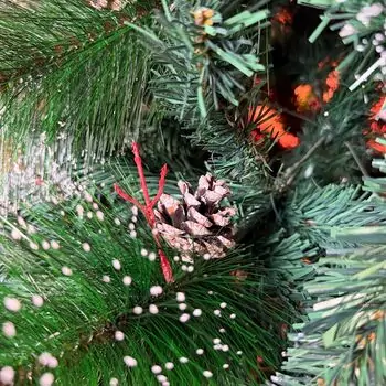 Merrywood Christmas Tree 180 CM With Pine Cones And Berries ნაძვის ხე დათოვლილი ბოლოებით გირჩით და კენკრით (OT024), 14 image