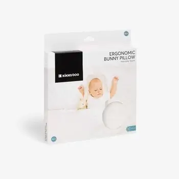 KikkaBoo Memory foam ergonomic pillow Bunny Airknit White ერგონომიული ბალიში ახალშობილისთვის, 2 image