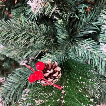 Merrywood Christmas Tree 180 CM With Pine Cones And Berries ნაძვის ხე დათოვლილი ბოლოებით გირჩით და კენკრით (OT024), 12 image