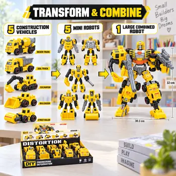 Construction Robot Transformers - სათამაშო ტრანსფორმერი რობოტი