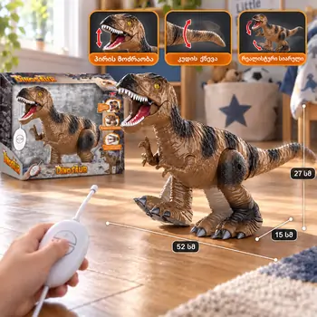 T-Rex Remote Control Dinosaur - სათამაშო დისტანციურად მართვადი დინოზავრი
