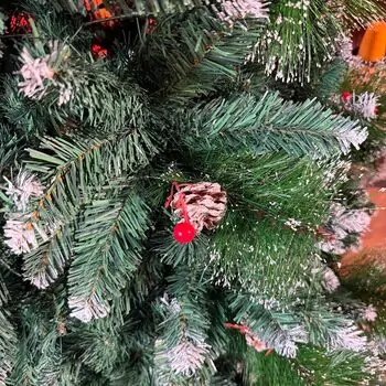 Merrywood Christmas Tree 180 CM With Pine Cones And Berries ნაძვის ხე დათოვლილი ბოლოებით გირჩით და კენკრით (OT024), 13 image