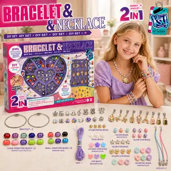 Necklace And Bracelet Making Set -  საბავშვო ყელსაბამისა და სამაჯურის დამზადების კომპლექტი