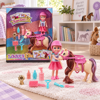 Fashion Doll With Horse And Accessories - სათამაშო თოჯინა ცხენით და აქსესუარებით