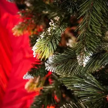 Diamant Green Christmas Tree With Mixed Silicone Needle And Red Viburnum Berries PE+ PVC 220CM - ნაძვის ხე შერეული სილიკონის წიწვებით და კენკრით, 11 image