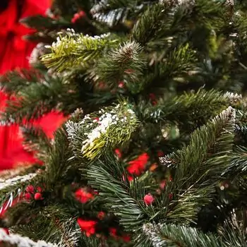 Diamant Green Christmas Tree With Mixed Silicone Needle And Red Viburnum Berries PE+ PVC 200CM - ნაძვის ხე შერეული სილიკონის წიწვებით და კენკრით, 10 image